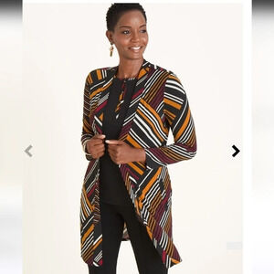 Chicos multicolored travel duster jacket size 4